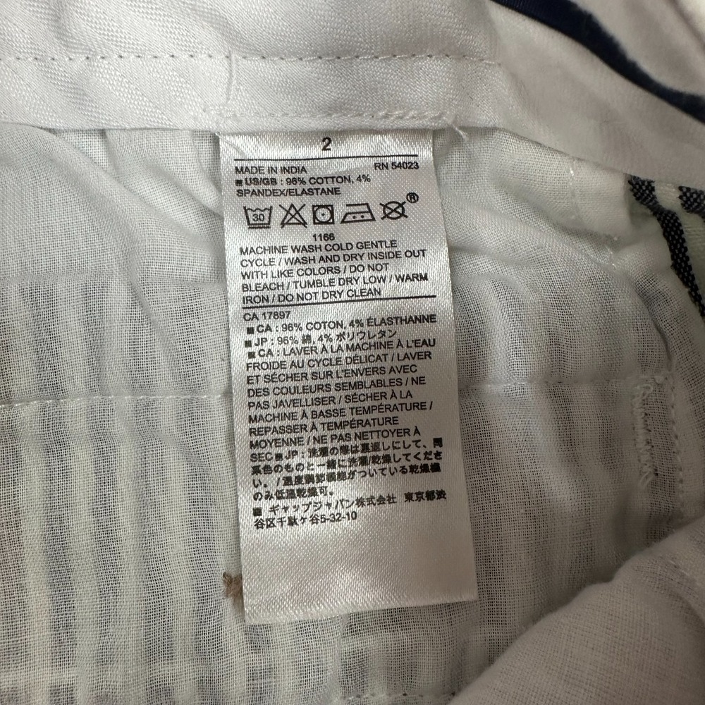 Banana Republic Shorts Womens 8 Blue White Striped 100% Cotton Nautical Preppy - Picture 11 of 13